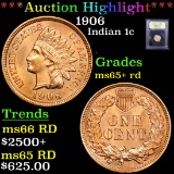 ***Auction Highlight*** 1906 Indian Cent 1c Graded Gem+ Unc RD By USCG (fc)