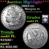 ***Auction Highlight*** 1892-cc Morgan Dollar $1 Graded Select Unc PL By USCG (fc)