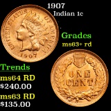 1907 Indian Cent 1c Grades Select+ Unc RD