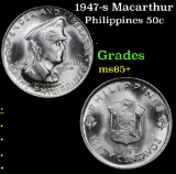 1947-s Macarthur Phillipines Half Dollar 50c Grades GEM+ Unc