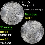 1886-p Morgan Dollar $1 Grades GEM Unc