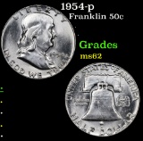 1954-p Franklin Half Dollar 50c Grades Select Unc