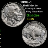 1938-d Buffalo Nickel 5c Grades Choice AU/BU Slider