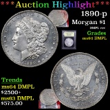 ***Auction Highlight*** 1890-p Morgan Dollar $1 Graded Choice Unc DMPL By USCG (fc)