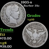 1905-s Barber Quarter 25c Grades vg+