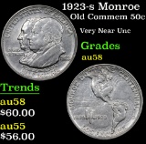 1923-s Monroe Old Commem Half Dollar 50c Grades Choice AU/BU Slider