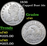 1836 Capped Bust Half Dollar 50c Grades xf