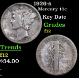 1926-s Mercury Dime 10c Grades f, fine