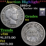 ***Auction Highlight*** 1895-o Barber Dime 10c Graded f+ By USCG (fc)