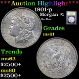 ***Auction Highlight*** 1901-p Morgan Dollar $1 Graded BU+ By USCG (fc)