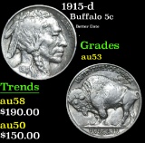 1915-d Buffalo Nickel 5c Grades Select AU