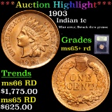 ***Auction Highlight*** 1903 Indian Cent 1c Graded Gem+ Unc RD By USCG (fc)