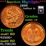 ***Auction Highlight*** 1899 Indian Cent 1c Graded GEM++ RD By USCG (fc)