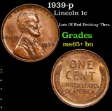 1939-p Lincoln Cent 1c Grades GEM+ Unc BN