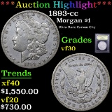 ***Auction Highlight*** 1893-cc Morgan Dollar $1 Graded vf++ By USCG (fc)