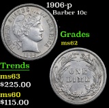 1906-p Barber Dime 10c Grades Select Unc