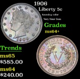 1906 Liberty Nickel 5c Grades Choice+ Unc