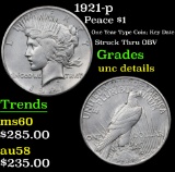 1921-p Peace Dollar $1 Grades Unc Details