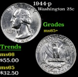 1944-p Washington Quarter 25c Grades GEM+ Unc