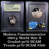 1993--P WWII World War II Modern Commem Half Dollar 50c Graded GEM++ Proof Deep Cameo by USCG