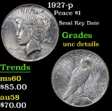 1927-p Peace Dollar $1 Grades Unc Details