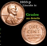 1933-p Lincoln Cent 1c Grades AU Details