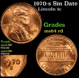 1970-s Sm Date Lincoln Cent 1c Grades Choice Unc RD