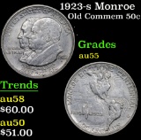 1923-s Monroe Old Commem Half Dollar 50c Grades Choice AU