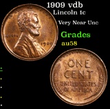 1909 vdb Lincoln Cent 1c Grades Choice AU/BU Slider