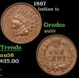 1897 Indian Cent 1c Grades Choice AU