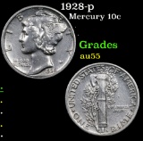 1928-p Mercury Dime 10c Grades Choice AU