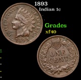 1893 Indian Cent 1c Grades xf