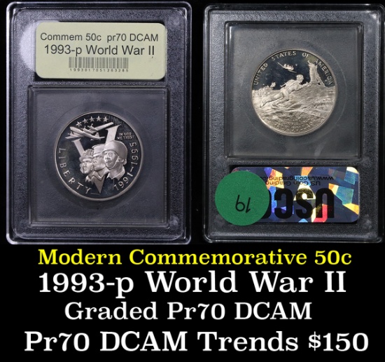 1991-1995-P WWII Modern Commem Half Dollar 50c Grades GEM++ Proof Deep Cameo