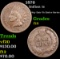 1876 Indian Cent 1c Grades f+