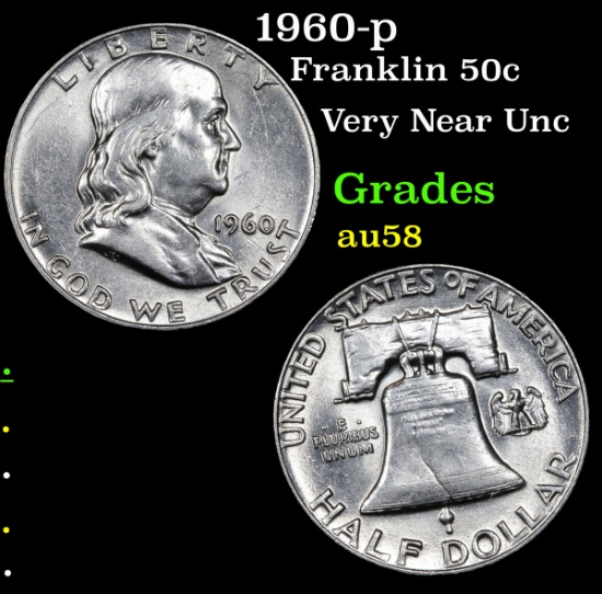 1960-p Franklin Half Dollar 50c Grades Choice AU/BU Slider