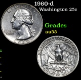 1960-d Washington Quarter 25c Grades Choice AU