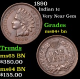 1890 Indian Cent 1c Grades Choice+ Unc BN