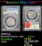 ***Auction Highlight*** PCGS 1889-p Seated Half Dollar 50c Graded vf30 By PCGS (fc)