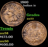 1860 Indian Cent 1c Grades Select AU