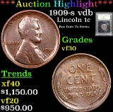 ***Auction Highlight*** 1909-s vdb Lincoln Cent 1c Graded vf++ By USCG (fc)