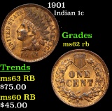 1901 Indian Cent 1c Grades Select Unc RB