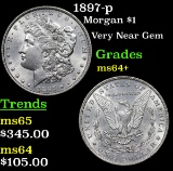 1897-p Morgan Dollar $1 Grades Choice+ Unc