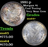 1881-p Morgan Dollar $1 Grades Choice+ Unc