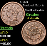 1846 Braided Hair Large Cent 1c Grades xf details