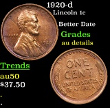 1920-d Lincoln Cent 1c Grades AU Details