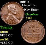 1931-s Lincoln Cent 1c Grades Choice AU