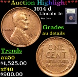 ***Auction Highlight*** 1914-d Lincoln Cent 1c Graded AU Details By USCG (fc)