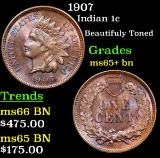 1907 Indian Cent 1c Grades GEM+ Unc BN