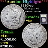 ***Auction Highlight*** 1893-cc Morgan Dollar $1 Graded vf+ By USCG (fc)