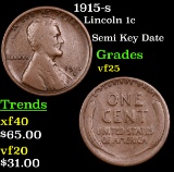 1915-s Lincoln Cent 1c Grades vf+